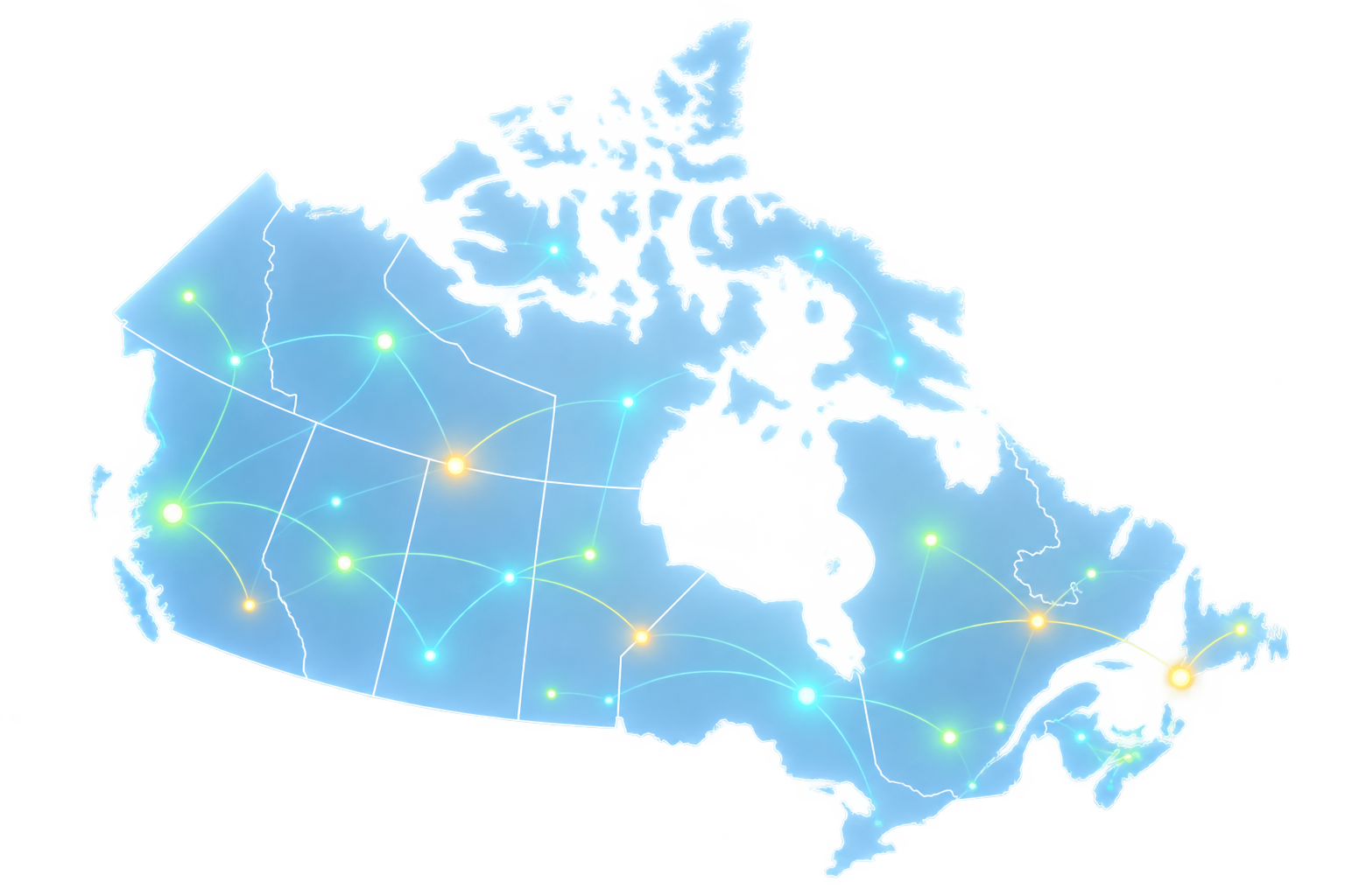 Canada map showing connected provincial portfolio signals
